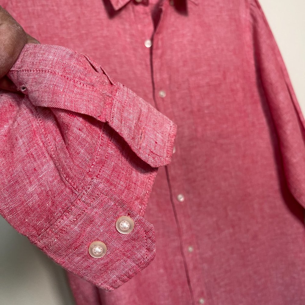 Banana Republic Men's Camden Fit Long Sleeve Button Up | Color: Red | Size: M - Picture 4 of 6